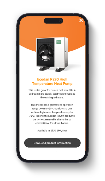 See My Ecodan app - heat pump placement in AR
